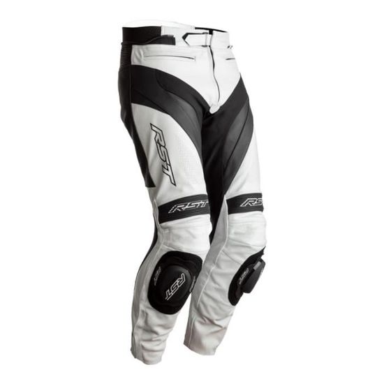 Pantalon cuir moto RST Tractech Evo 4 CE - blanc/noir - 4XL