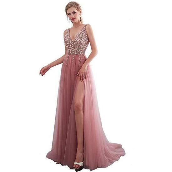 Robe de soirée 2025 fendue sur le coté