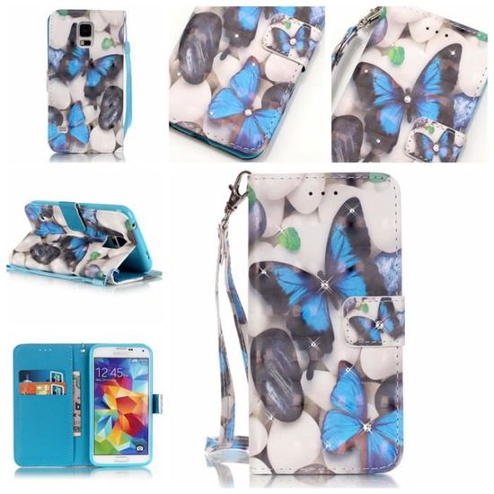 Étui Portefeuille Zanae Galaxy S5 Bleu clair