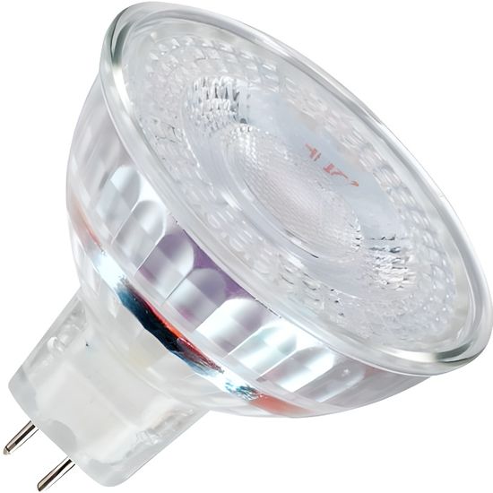 Ampoule LED GU5.3 MR16 SMD Cristal 12V 38º 5W Blanc Neutre 3800K-4200K 