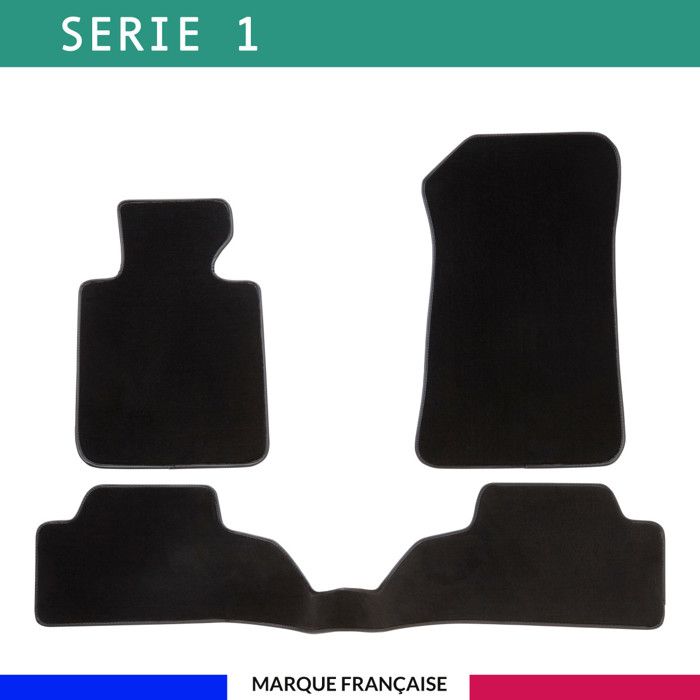 Tapis de voiture - Sur Mesure pour SERIE 1 (2003 - 2011) - 3 pièces - Tapis de sol antidérapant pour automobile
