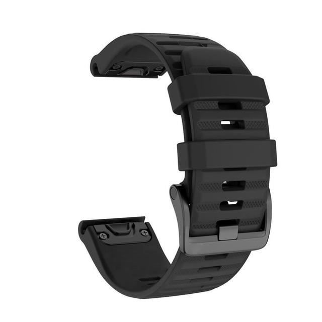 Montre connectée,26-22-20mm bracelet de montre pour Garmin Fenix 6 6S 6X Pro 5 5X 5 S 5 S Plus 3HR - Type Black-26mm Fenix 5X 6X