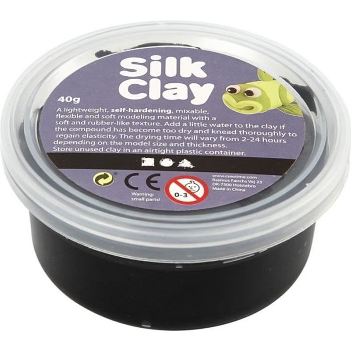 Pâte à modeler auto-durcissante Silk Clay - 40 gr Noir