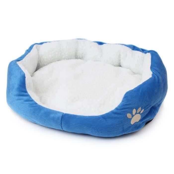 Pet panier lit en polaire en tissu lavable pour chien chat confortable chiens 50cm*40cm (Bleu) Aw73432