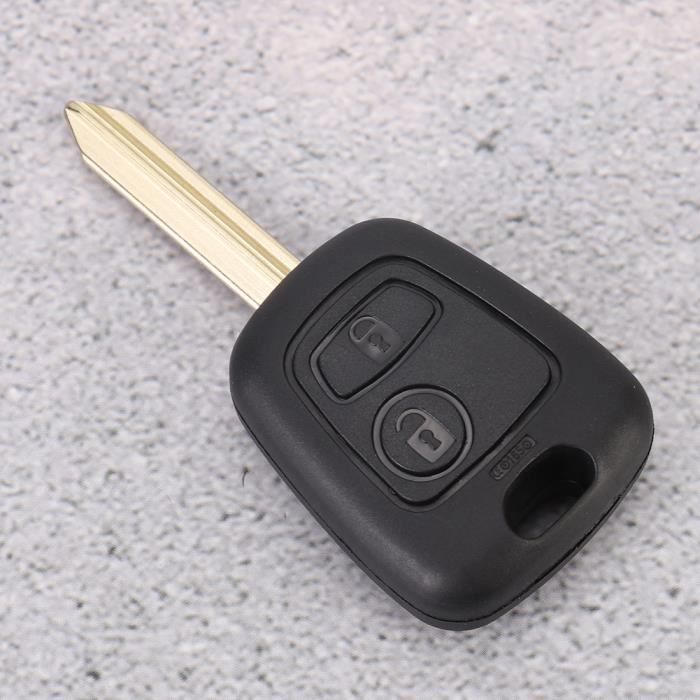 Qiilu Étui pour porte-clés Étui porte-clés de voiture accessoire de couverture ABS 2 boutons adapté pour citroën C1 C2 C3 C4
