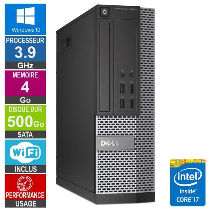 Pc Dell 7020 Sff I7-4770 3.90ghz 4go/500go Wifi W10