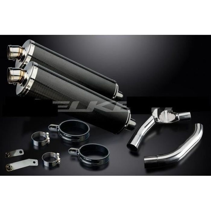 HONDA 1000 CBR F-87/99- PAIRE SILENCIEUX ECHAPPEMENT OVALE CARBONE 450 mm -DELK