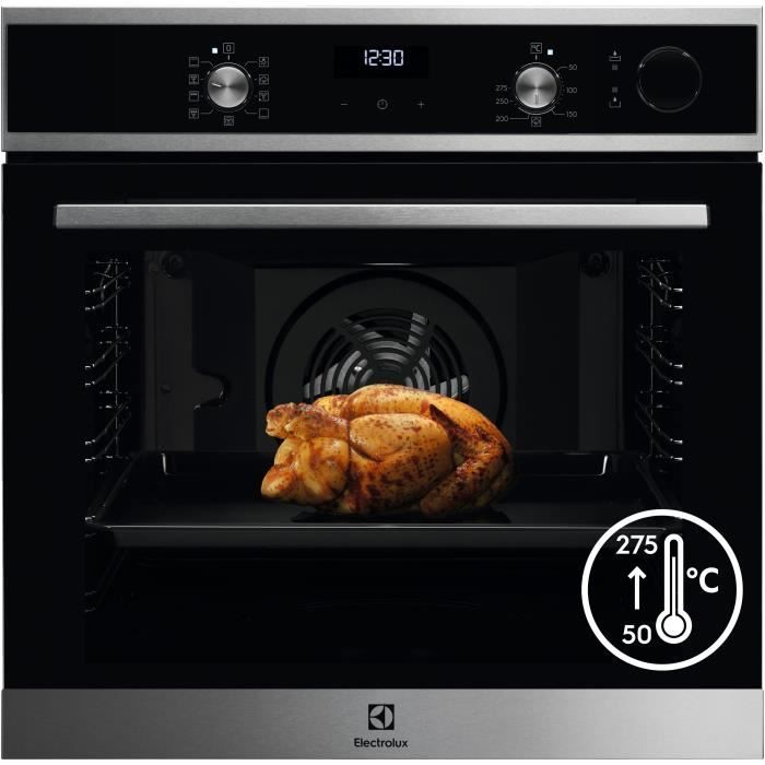 Four électrique encastrable 25% vapeur -Chaleur tournante pulsée ELECTROLUX EOC5H40X SÉRIE 700 PRO SteamCrisp® -Acier inoxydable-72L