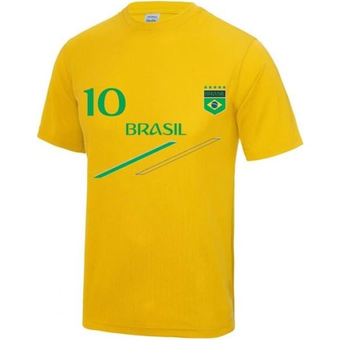 Maillot - Tee shirt de foot Bresil enfant Taille de 3 à 13 ans (3 / 4 ans - jaune)