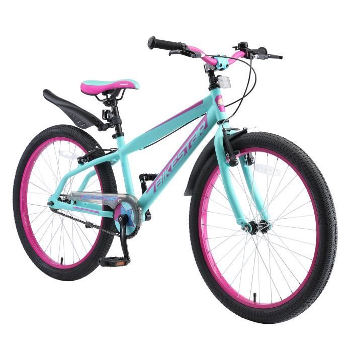 BIKESTAR | Vélo enfant | 24 pouces | pour garçons et filles de 10-13 ans | Edition VTT | Turquoise Berry