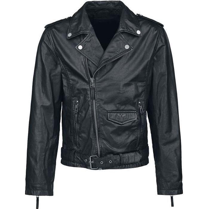 Black Premium by EMP The Road Crew Homme Veste en cuir noir