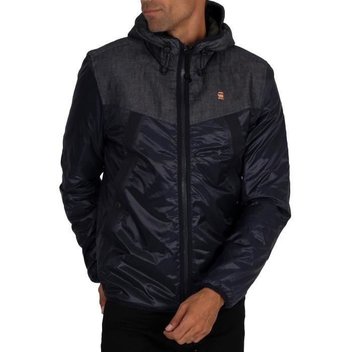 G-Star Veste matelassée en duvet à capuche Setscale, Bleu, Homme