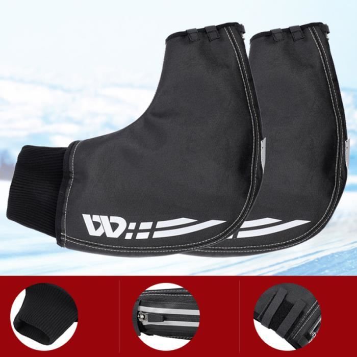 1 paire d'hiver gants coupe-vent chaud vélo main garde extérieur mitaine pour homme femme (noir)