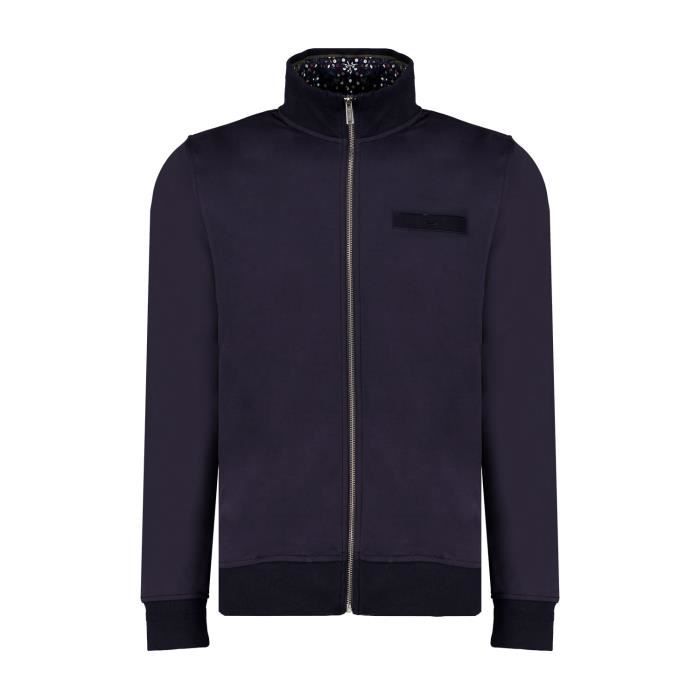DEELUXE Gilet zippé uni en coton WALFER Night Blue