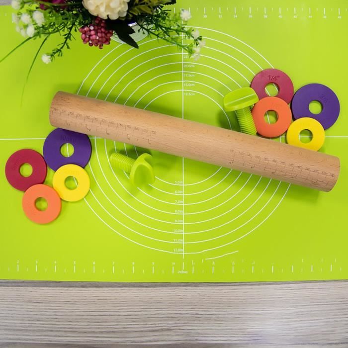 Rouleau à pâtisserie en bois Bois Épaisseur réglable Roulement Artefact Ustensiles de cuisson