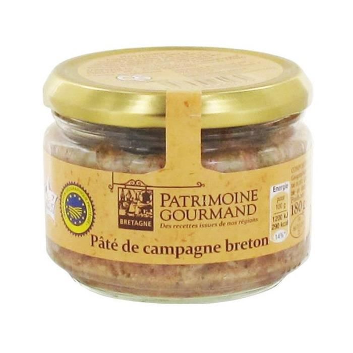 PATRIMOINE GOURMAND - Pâté De Campagne Breton 180G - Lot De 4