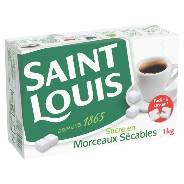 Saint Louis Sucre en Morceaux Sécables 1Kg (lot de 6)