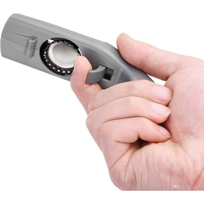 SHOP-STORY - Pistolet Décapsuleur Lanceur Ouvre Bouteille Bière - Gris