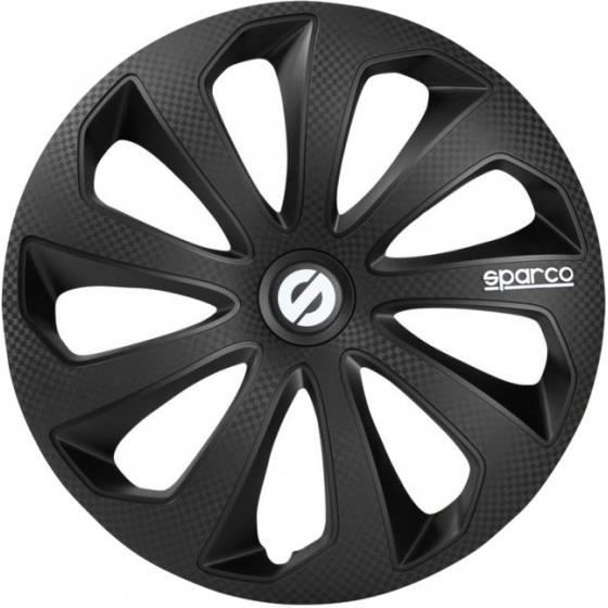 Sparco Enjoliveurs Sicilia 15 pouces ABS noir lot de 4