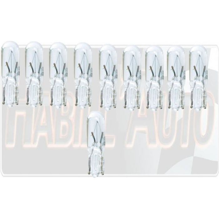 10 ampoules WEDGE 12V 1.2W T5 W2x4.6D