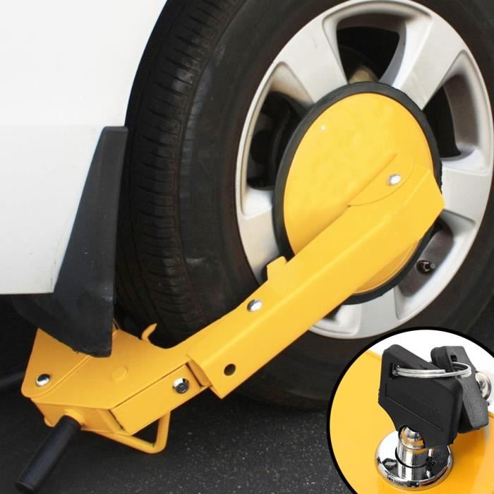 Bloque Roue Voiture Antivol Ventouse Verrouillage 2 Clé Pr Roue Dia. 780mm Stationnement