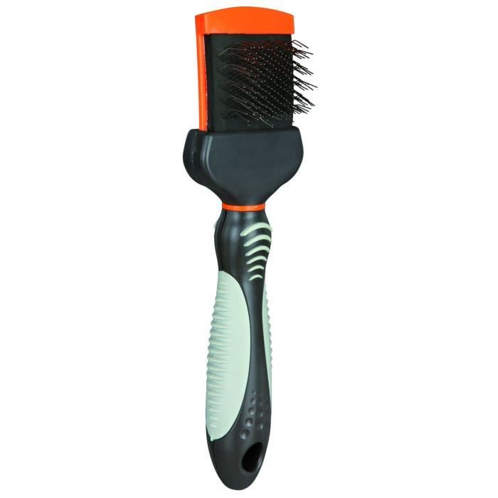 TRIXIE Brosse souple, tête flexible pour chien