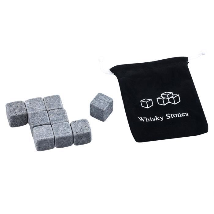 TRIXES Ensemble de 9pcs de pierres de Whisky Ice Cubes