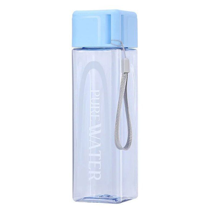 Bouteille D'eau Carrée – 750 Ml – Plate – Sans BPA – Transparente