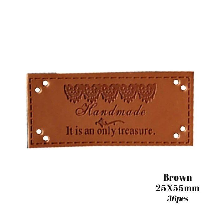 25 Étiquettes Couture Cuir Personnalisées | 40x20mm Pour Vêtements DIY