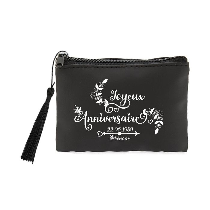 Porte-monnaie/porte-clés Noir En Daim Harley Davidson - Référence J169