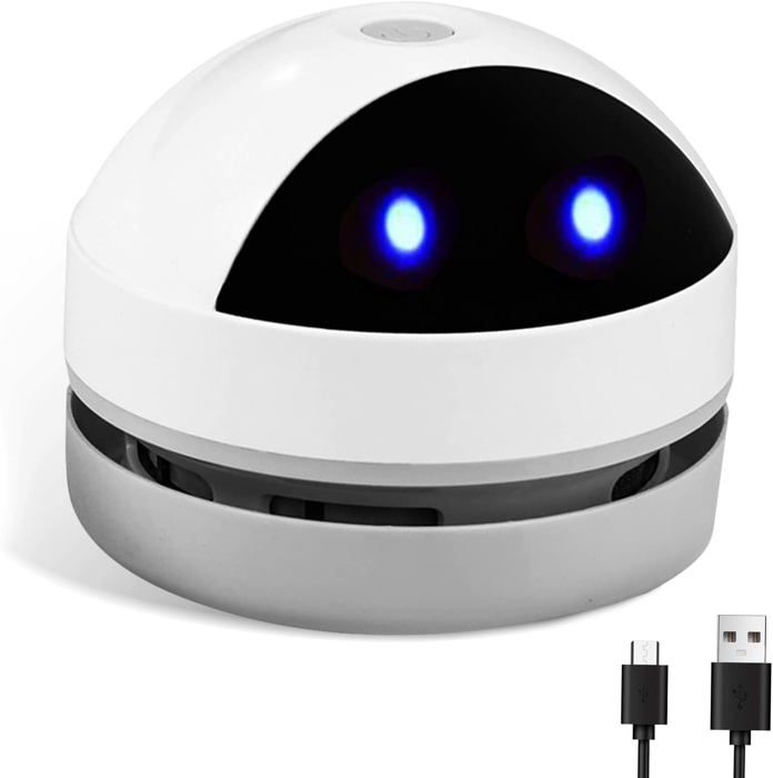 Ramasse Miette De Table Mini Aspirateur De Bureau USB Rechargeable - 1200 MAh, Autonomie 30 Min - Puissance D'aspiration élevée - Pour Clavier, Table, Coussin, Voiture - Livré En Blanc Ramasse Miette De Table Mini Aspirateur De Bureau USB Rechargeable - 1200 MAh, Autonomie 30 Min - Puissance D'aspiration élevée - Pour Clavier, Table, Coussin, Voiture - Livré En Blanc