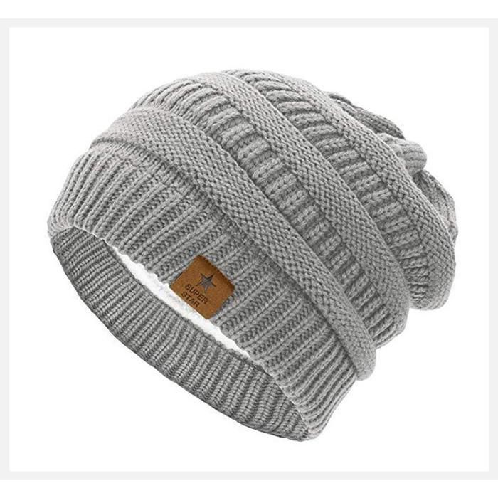 Meilleurs prix pour Chapeau pour femme chapeau dhiver chaud avec doublure intérieure douce bonnet tricoté doublé