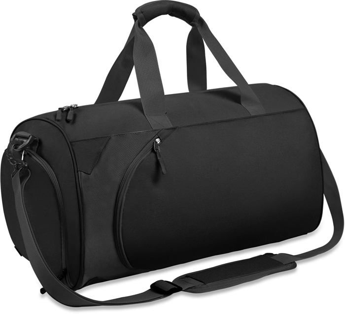 Sac de sport pour femmes et hommes petit sac de voyage avec compartiment à chaussures et poches imperméablesnoir