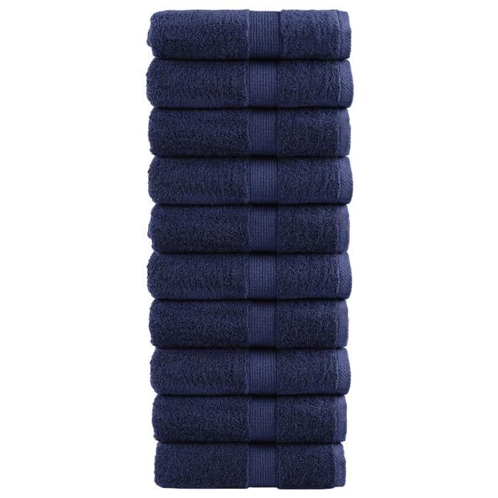 vidaXL Serviettes d'invité de qualité Supérieure 10 pcs, Draps de Bain, Essuie-mains, Serviette de Visage Salle de Bain, 137256