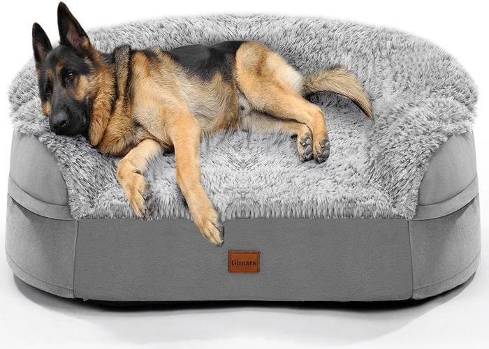 Meilleurs prix pour Panier Chien Grande Taille Xl 9,5Cm Épais,Grand Canapé Chien Orthopedique Avec Bordure&Matelas 28D En Mousse Cratère,Doublure Imper