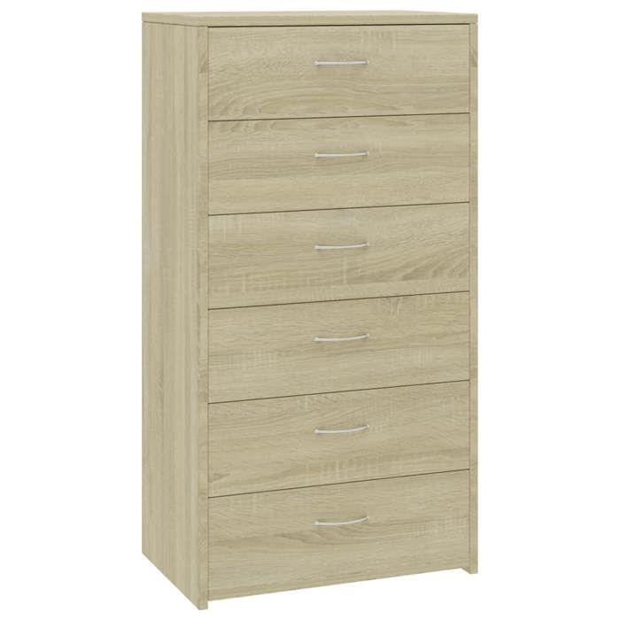 Commode buffet bas table de nuit, anthracite, chêne Nautica Vicco