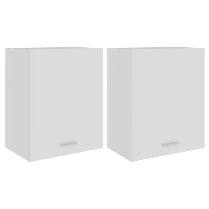 “SALE 2025”Armoires suspendue - MOOD - Meuble de cuisine haut multi-rangement -s 2 pcs Blanc 50x31x60 cm - Bois d’ingénierie