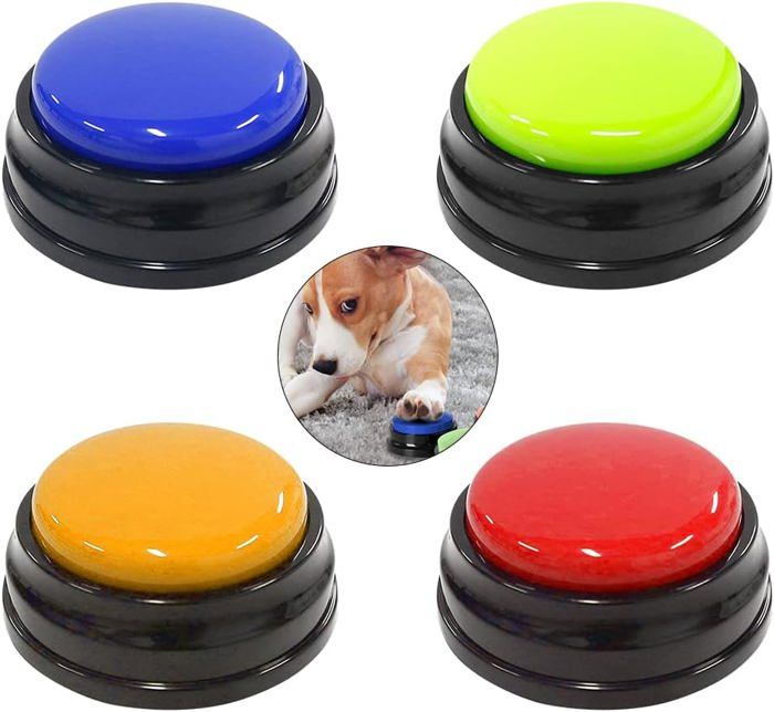 Meilleurs prix pour NAVESO Buzzer Enregistrable, 4pcs Buzzer Enregistrable Voix, Bouton Chien Communication, Bouton Parlant Enregistrable pour lEntr27