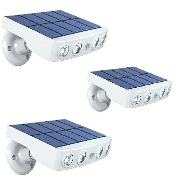 Lot de 3 - Lampe projecteur solaire extérieur étanche avec détecteur de mouvement - Panneau a recharge rapide Lot de 3 - Lampe projecteur solaire extérieur étanche avec détecteur de mouvement - Panneau a recharge rapide