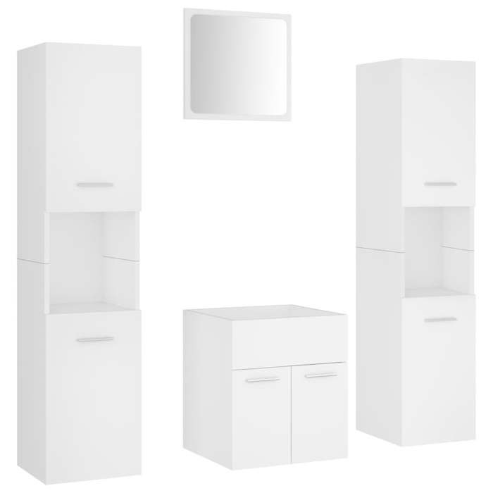 Bonne qualité - Mobilier Ensemble de meubles de salle de bain Blanc - Aggloméré DECO M2738744