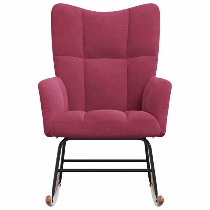 Fauteuil à bascule - UU - rocking chair - Rouge bordeaux Velours S1317
