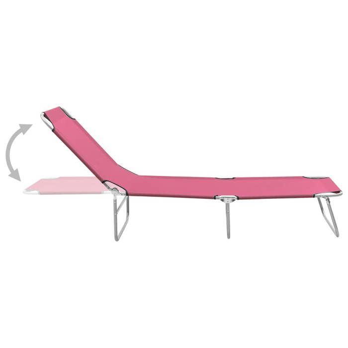 Bon plan Transat extérieur - JILI HOT - Chaise longue - pliable acier et tissu rose - pour camping/jardin Thome8392236