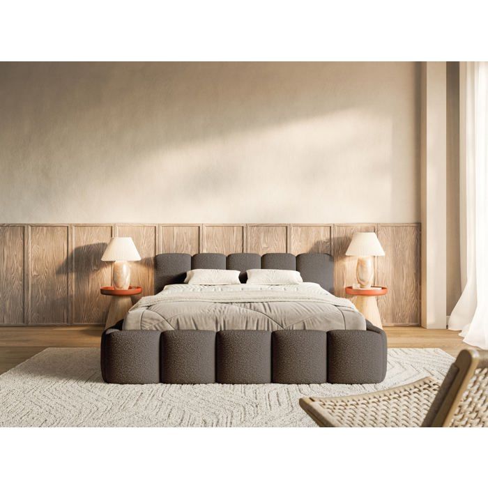 Lit rembourré– Cloudy Low – 160x200 cm – brun