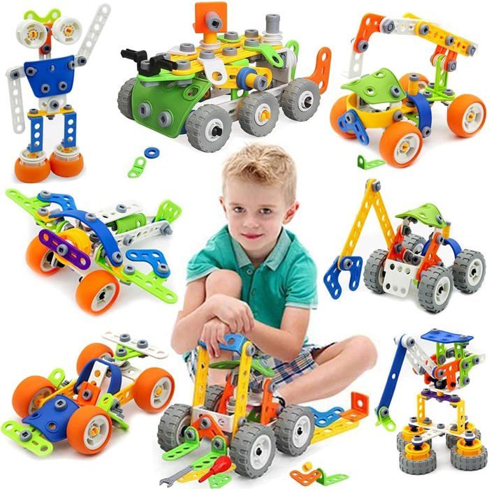 167 briques 10 en 1 excellent jeu pour garçons et filles jouet de construction créatif pour les enfants de 3 à 12 ans.