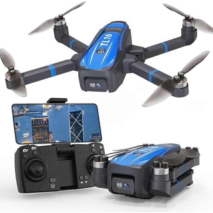Drone - TRAHOO - Mini Drone - Caméra 1080P - Wi-Fi - Moteur Sans Balais