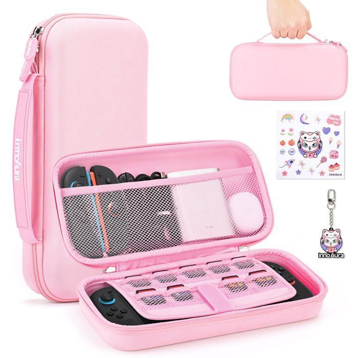 Housse de Transport pour Nintendo Switch 2 2025 – Étui Rigide avec 9 Emplacements Cartes de Jeu Poche de Rangement