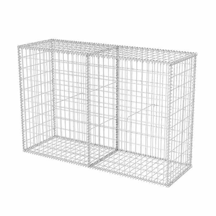GABIONA Panier Gabion Carré 100x50x20 Cm - Maille 5x10 Cm, Galvanisé, Spirale Fermeture - Fabrication Allemagne