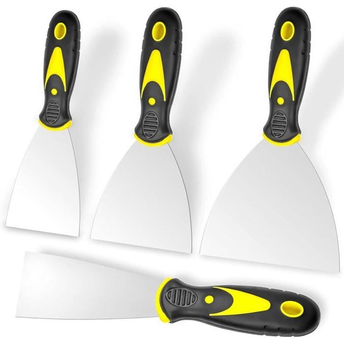 Grattoir lot de 4 (2 3 4 et 5 pouces) grattoirs à peinture en acier inoxydable pour réparation de cloisons sèches retrai