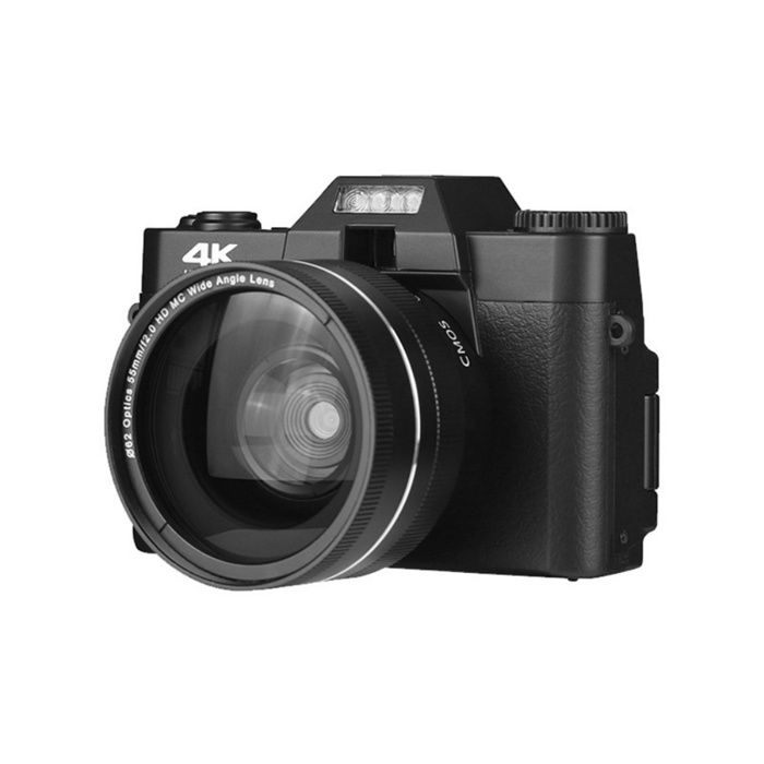 Appareil photo reflex numérique 4K 48 MP carte mémoire 64 Go écran HD 3 pouces zoom numérique 16x WiFi autofocus noir