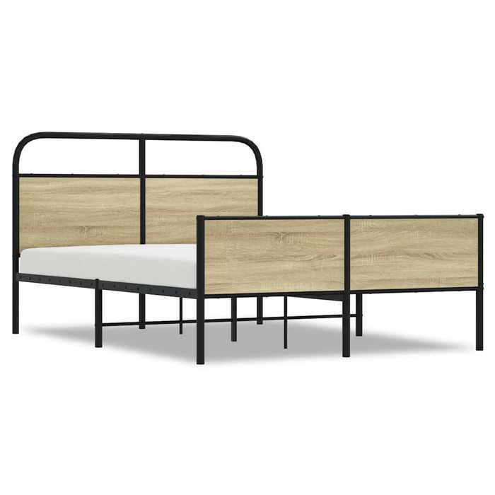 Printemps/été 2025 Structure de lit - SOLOMON - pour Adulte/enfant sans matelas 140x190 cm chêne sonoma LV8706